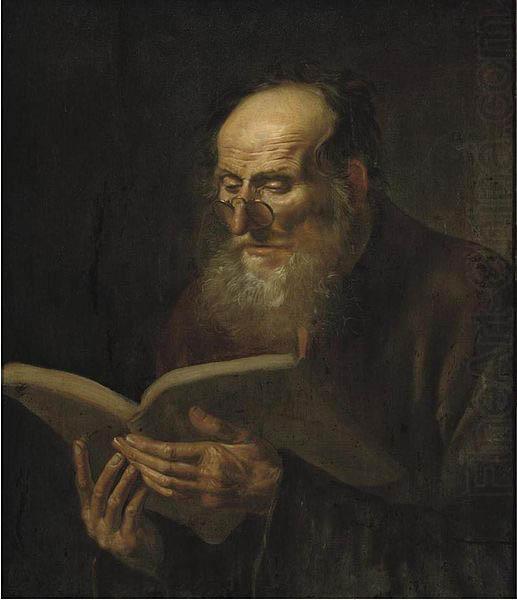 unknow artist Bearded man reading oil painting picture
